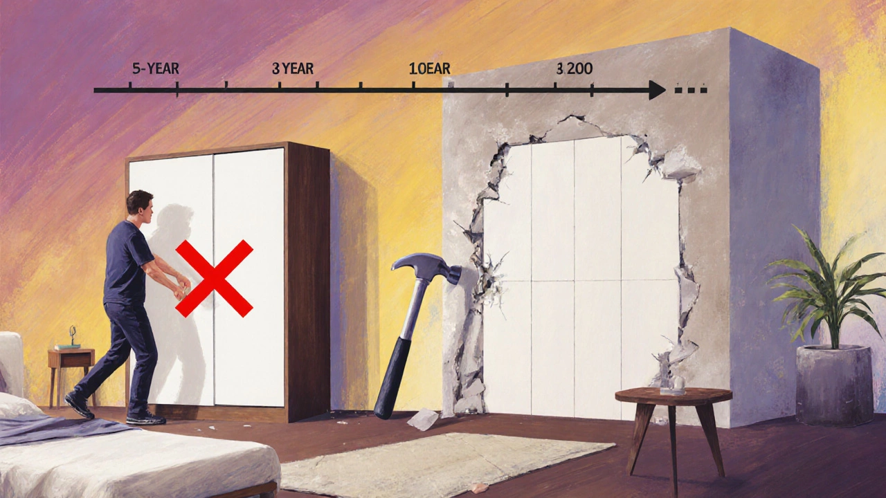 Обычный шкаф перемещают в спальню, а встроенный зачеркнут и готов к разборке.