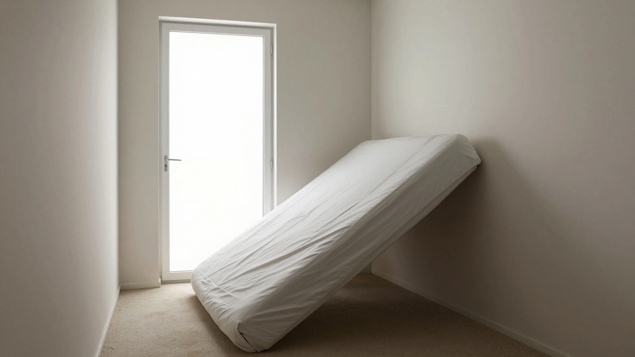 Кровать диагонально от двери с головой у стены в уютной спальне