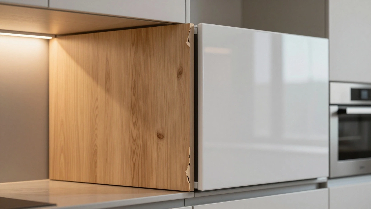 Какие фасады кухни лучше: МДФ с пленкой или пластик?