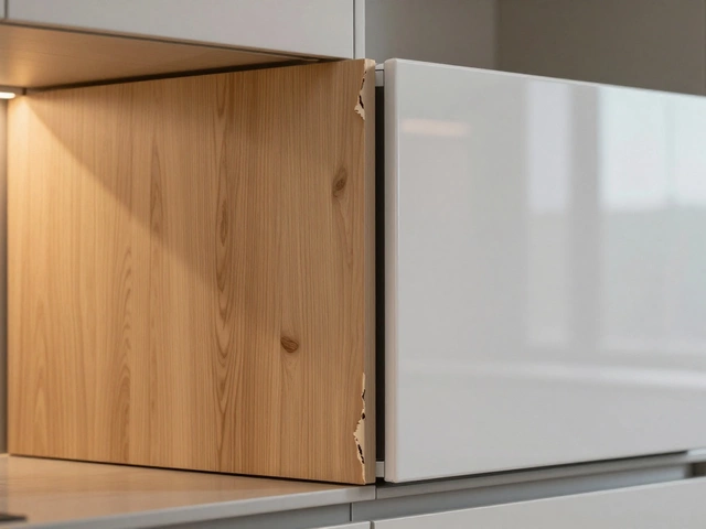 Какие фасады кухни лучше: МДФ с пленкой или пластик?