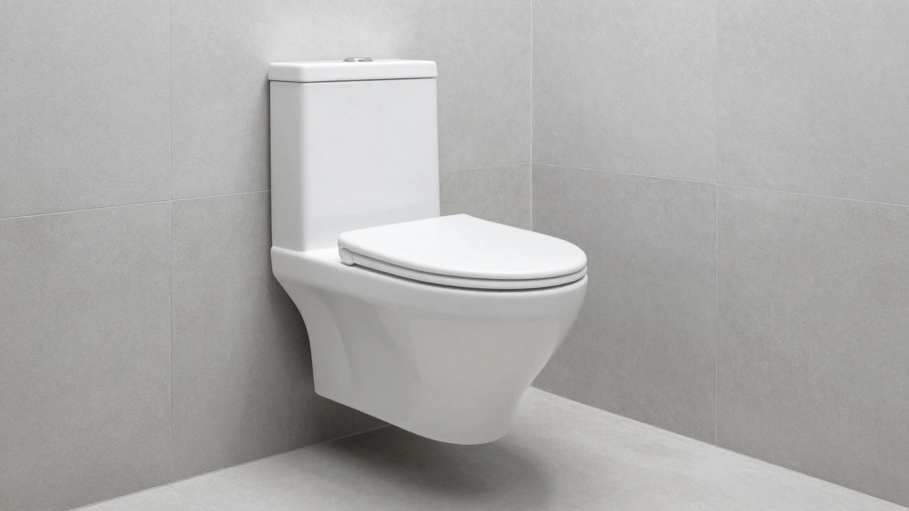 Подвесной D-образный унитаз в современном минималистичном интерьере